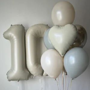 Zestaw balonów #112 cyfry i bukiet balonów z sercem