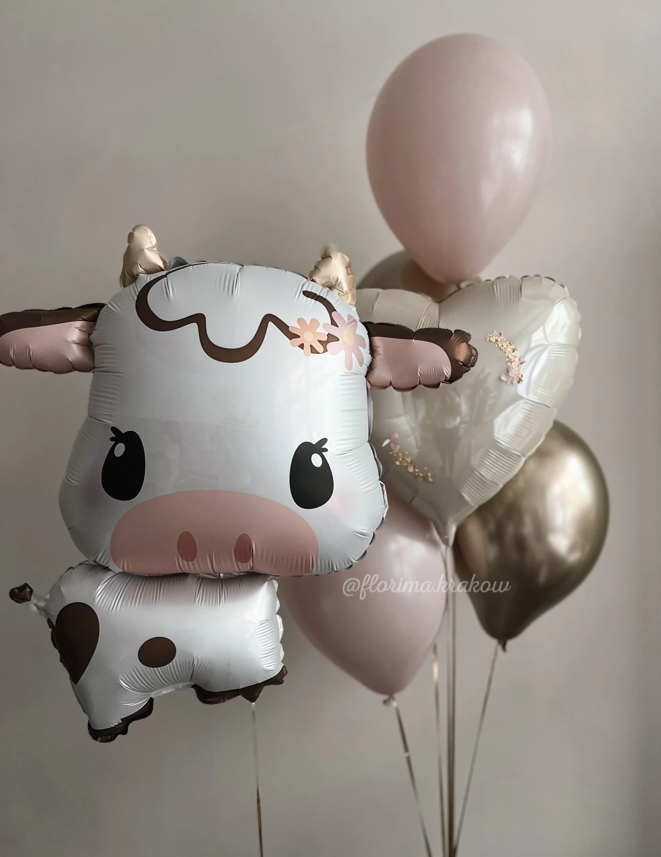 Zestaw balonów #118 Krowa i bukiet balonów