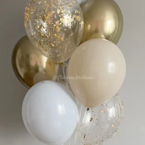 Bukiet balonów #244 złotych i białych