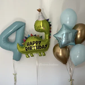 Zestaw balonów #123 balon Dinozaur, bukiet balonów i cyfra