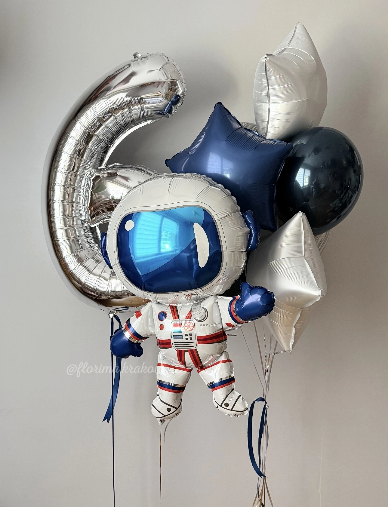 Zestaw balonów #375 Astronaut na 6 urodziny