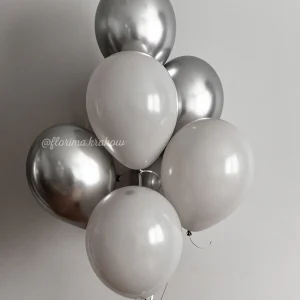 Bukiet balonów #317 biało-srebrny