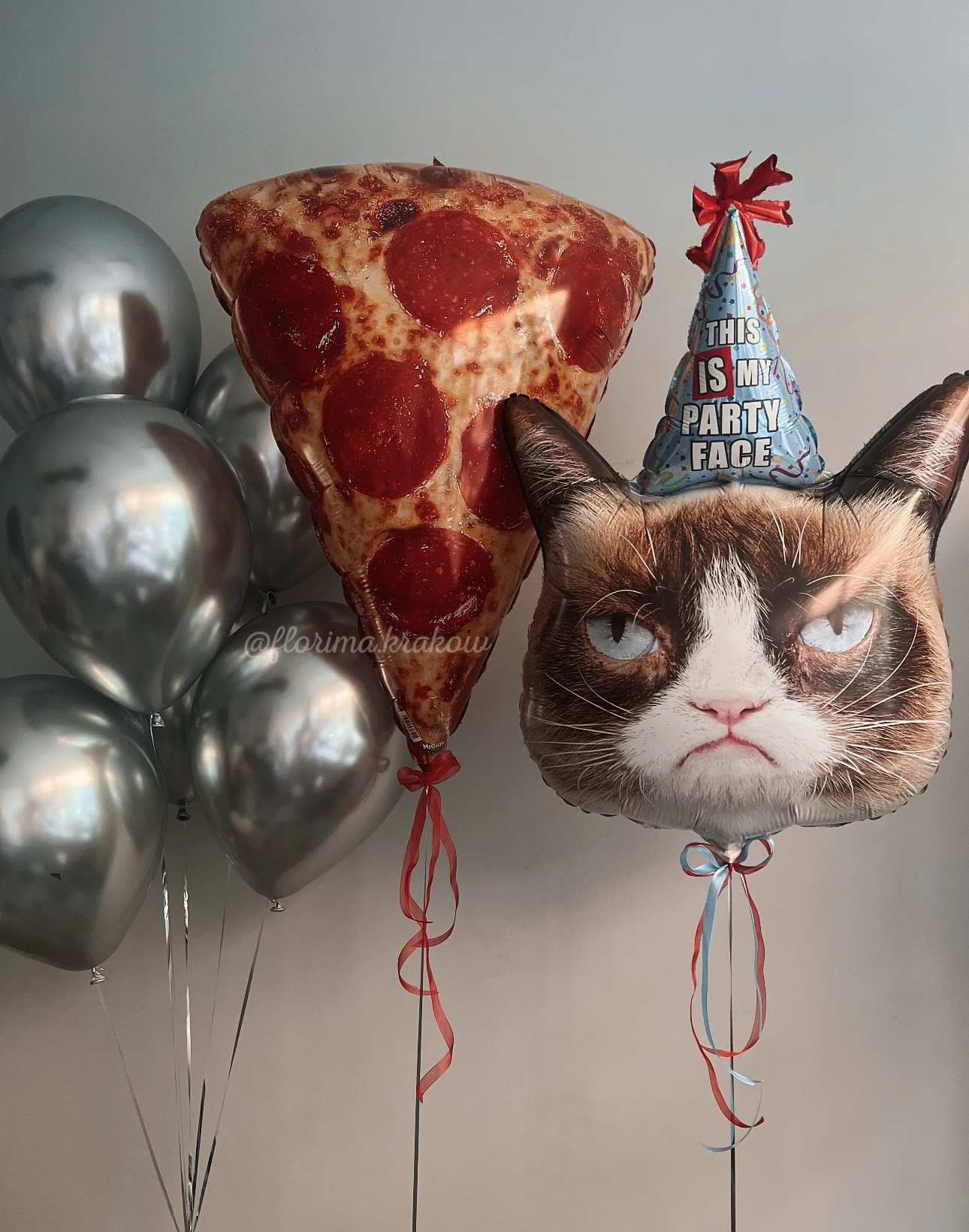 Zestaw balonów #340 urodzinowy "Grumpy Cat"