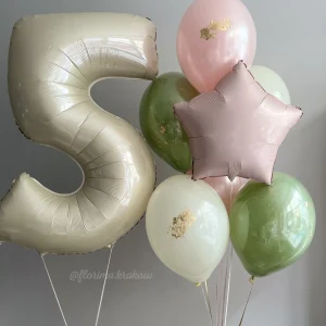 Zestaw balonów #227 cyfra i bukiet balonów z gwiazdką