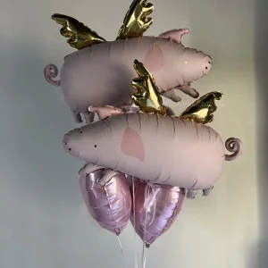 Bukiet balonów #255 Świnki i serduszki