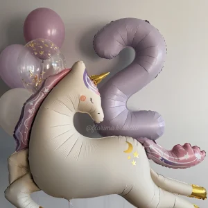 Zestaw balonów #273 z Jednorożem i cyfrą