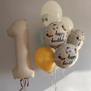 Zestaw balonów #282 na roczek z balonami "Happy Birthday"