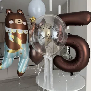 Zestaw balonów #289 na 5 urodziny z Miśiem