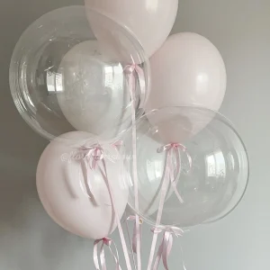 Bukiet balonów #310 rożowych z balonami Bubbles