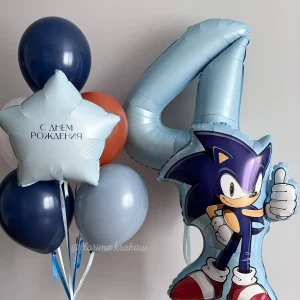 Zestaw balonów #299 Sonik, cyfra i bukiet balonów