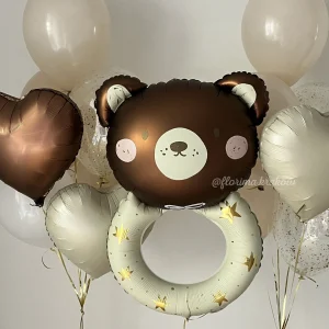 Zestaw balonów #151 Miś grzechotka i bukiety balonów