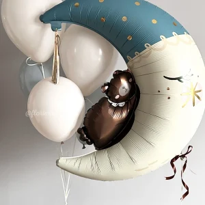 Zestaw balonów #165 balon Księżyc niebieski i bukiet balonów