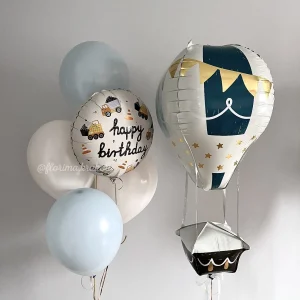 Zestaw balonów #166 Balon Lotniczy i bukiet urodzinowych balonów