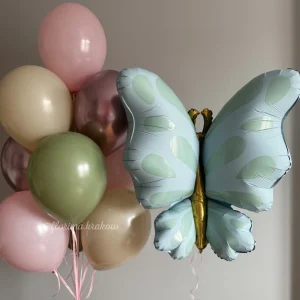 Zestaw balonów #198 niebieski Motyl i bukiet balonów