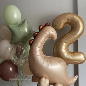 Zestaw balonów #196 Brontozaur, cyfra i bukiet balonów