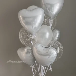 Bukiet balonów #88 serduszki i balony z konfetti