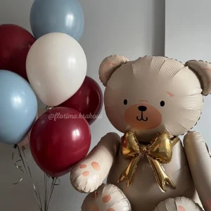 Zestaw balonów #315 Miś i czerwono-niebieskie balony