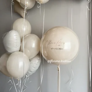 Zestaw balonów #359 beżowy z balonem Bubble