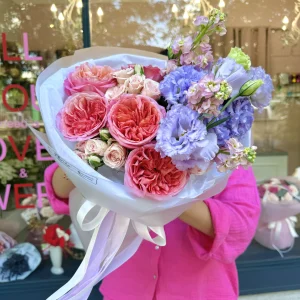Bukiet #26 eustoma i róża piwoniowa Xpression