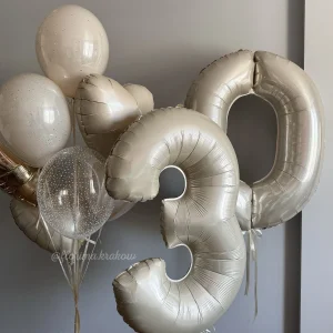 Zestaw balonów #224 kremove cyfry i bukiet balonów
