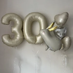 Zestaw balonów #225 z Królikiem i bukietem serduszek