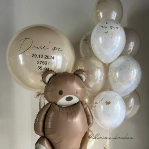 Zestaw balonów #70 z misiem i balonem z personalizacją