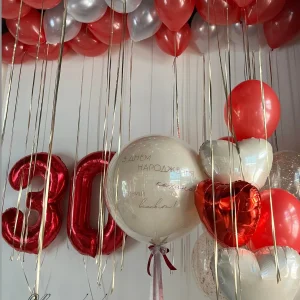 Zestaw balonów #77 Bubble, cyfry, bukiet balonów i pod sufit
