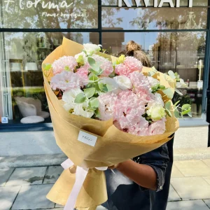 Bukiet "Eustoma pink and white"