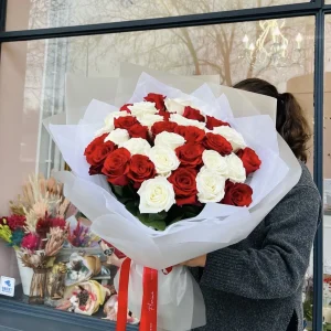Red and white roses